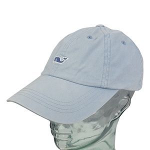 Vineyard Vines Hat Cap Adjustable Strap Back Sky Blue Whale Logo Preppy Outdoors